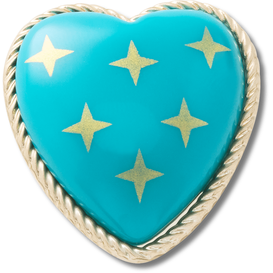 Crocs|Turquoise and Gold Heart Jibbitz™ charms
