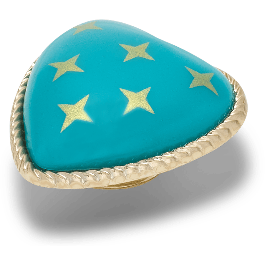 Crocs|Turquoise and Gold Heart Jibbitz™ charms