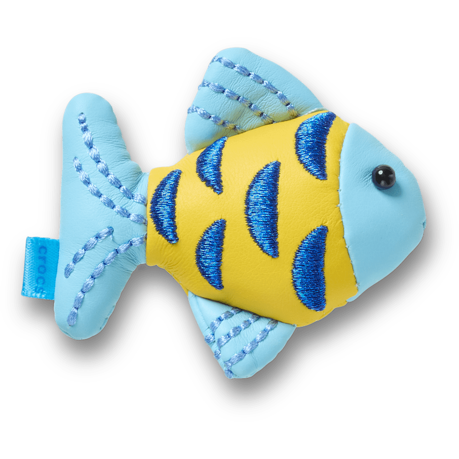 Crocs|Blue and Gold Sparkle Fish Jibbitz™ charms
