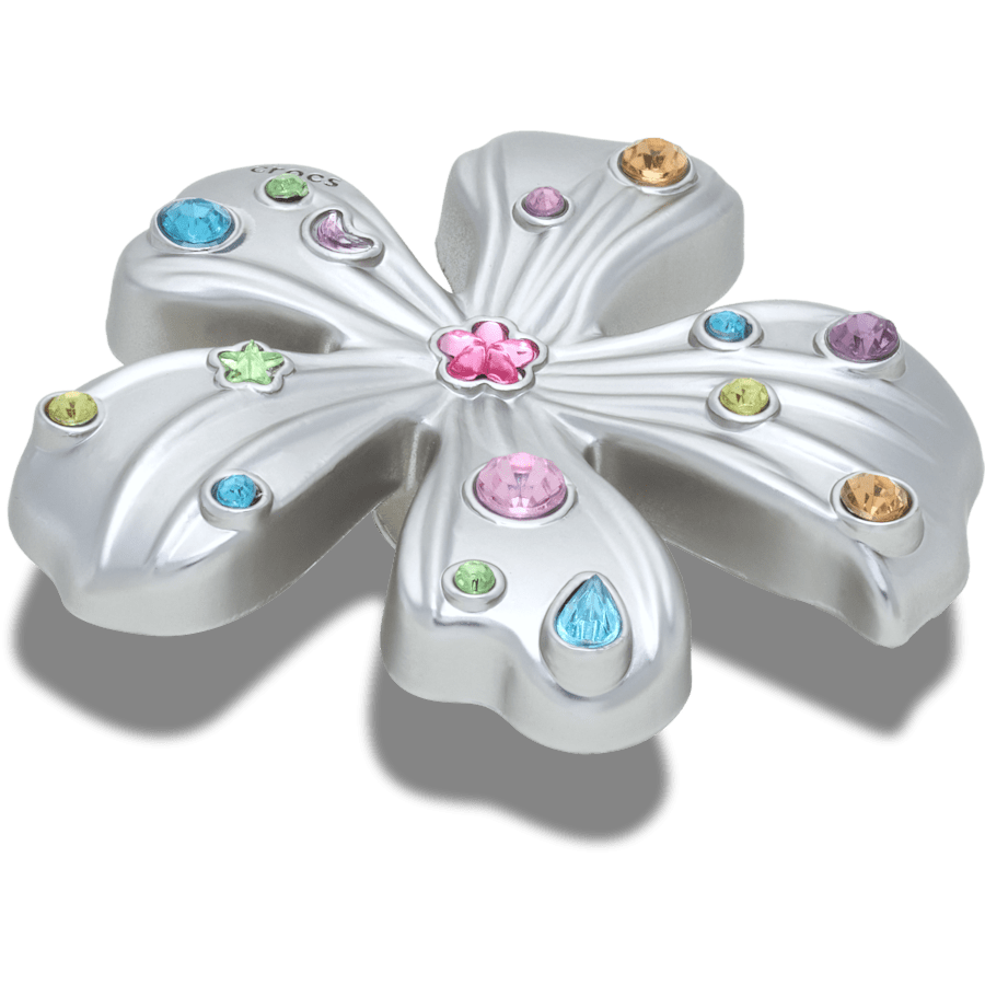 Crocs|Silver Meta Gem Flower Jibbitz™ charms