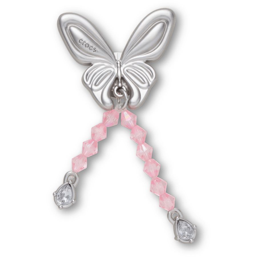 Crocs|Silver Beaded Meta Butterfly Jibbitz™ charms