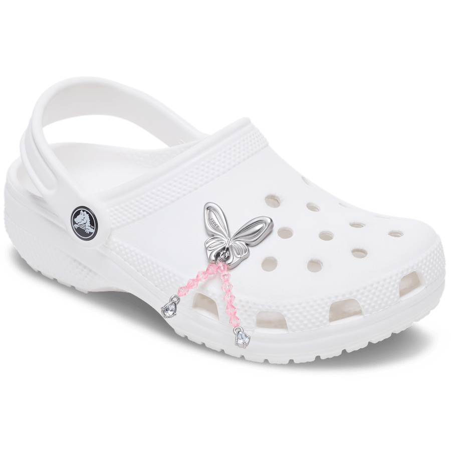 Crocs|Silver Beaded Meta Butterfly Jibbitz™ charms