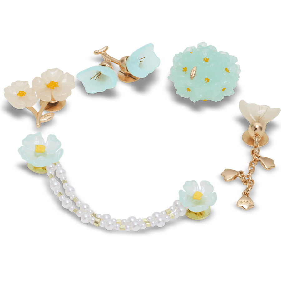 Crocs|Blue Dainty Floral 5 Pack Jibbitz™ charms