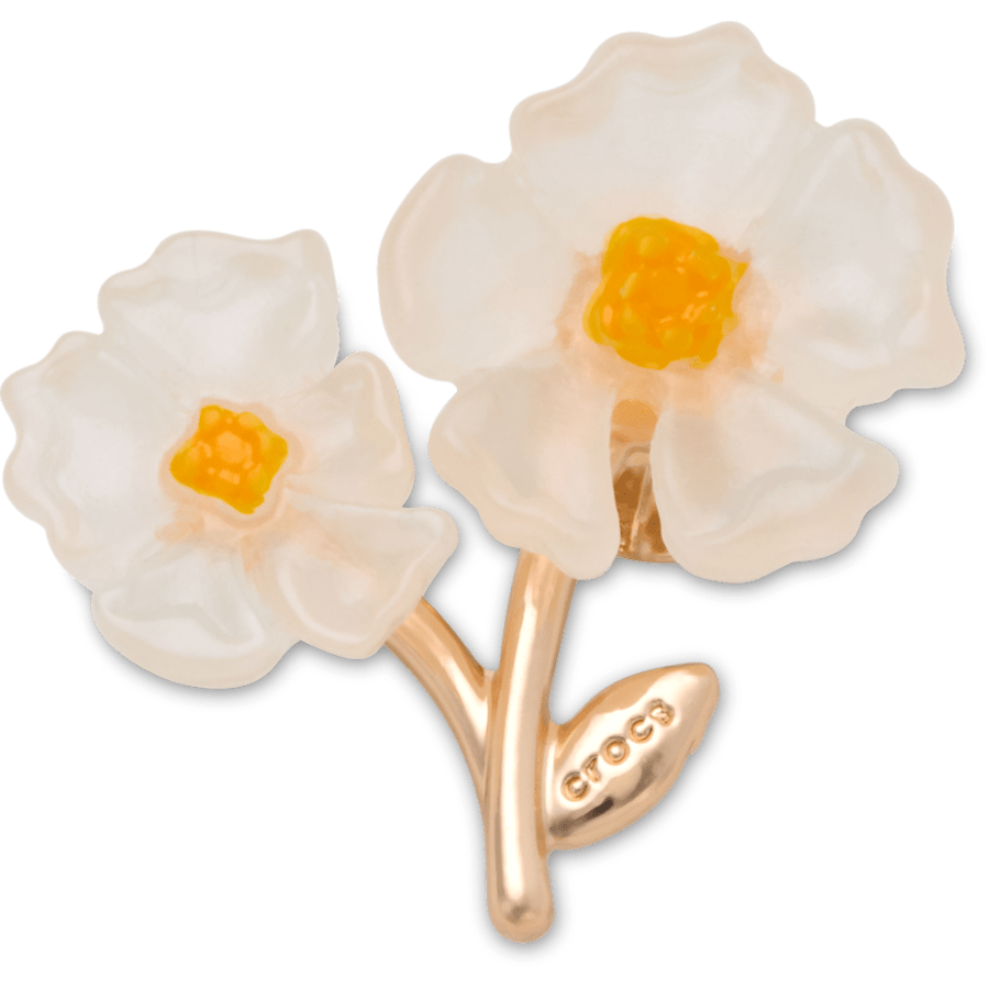 Crocs|White Floral Blossom Jibbitz™ charms