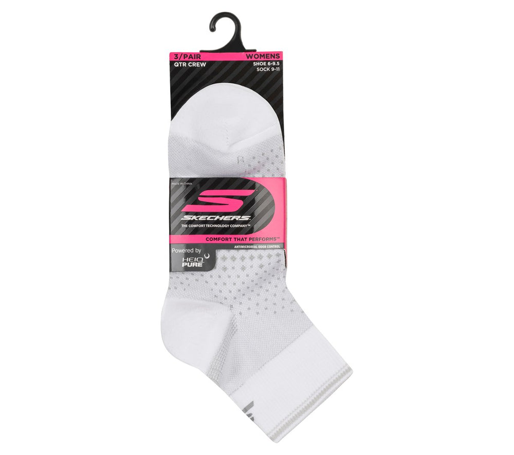 3 Pack Women's Reflective Performance Quarter Socks | Skechers discount
