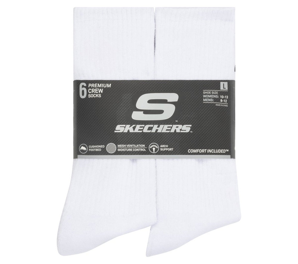 6 Pack Large Core Crew Socks | Skechers outlet