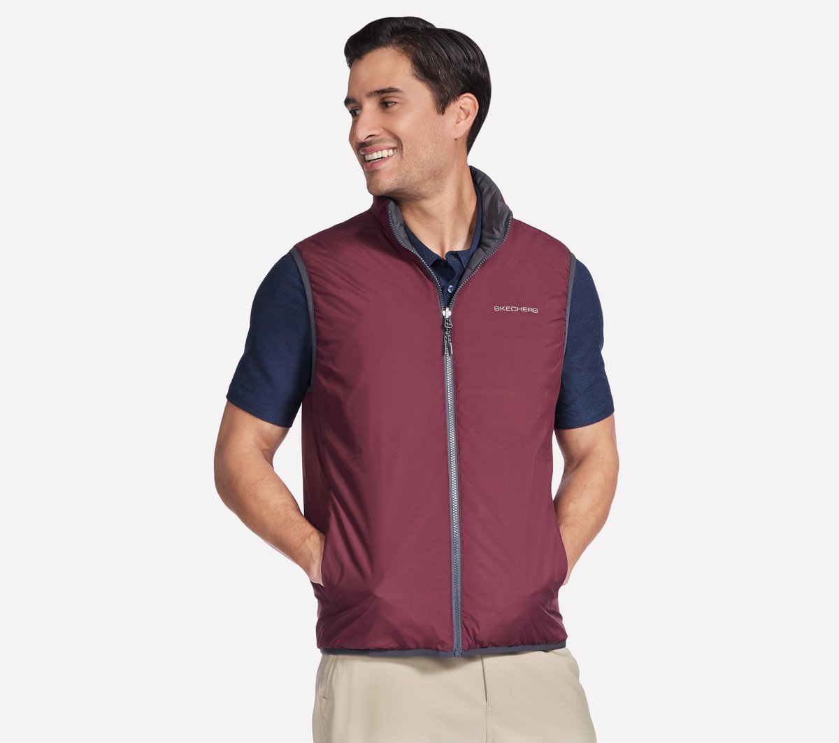 GO SHIELD Cozy Fit Altitude Reversible Vest | Skechers discount