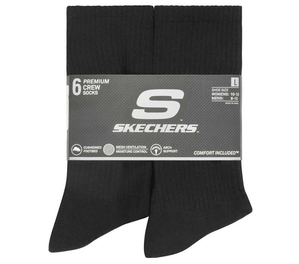 6 Pack Large Core Crew Socks | Skechers US