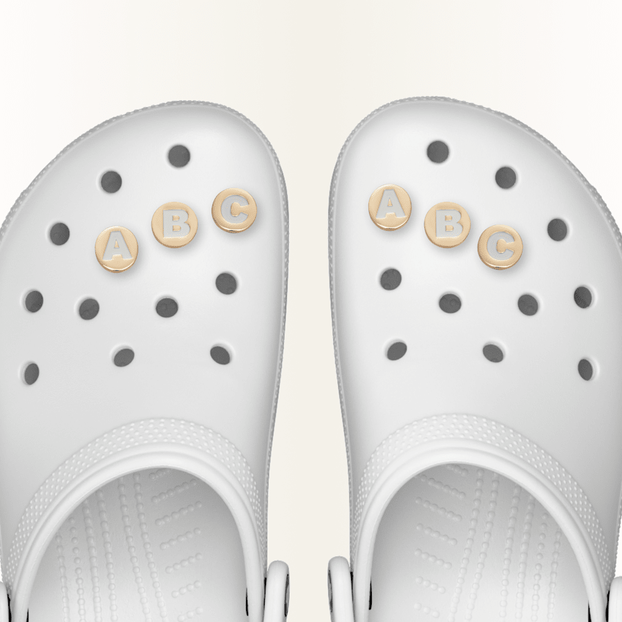 Crocs|Gold Letter A-Z Jibbitz Shoe Charm