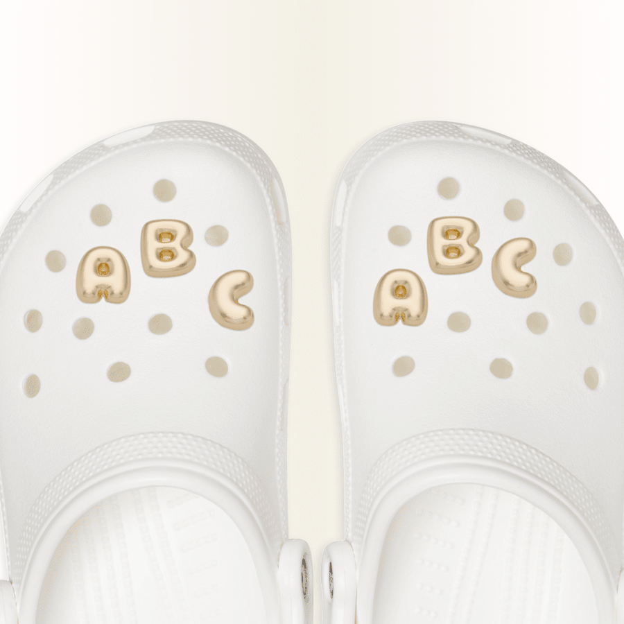 Crocs|Gold Bubble Letter A-Z Jibbitz™ charms