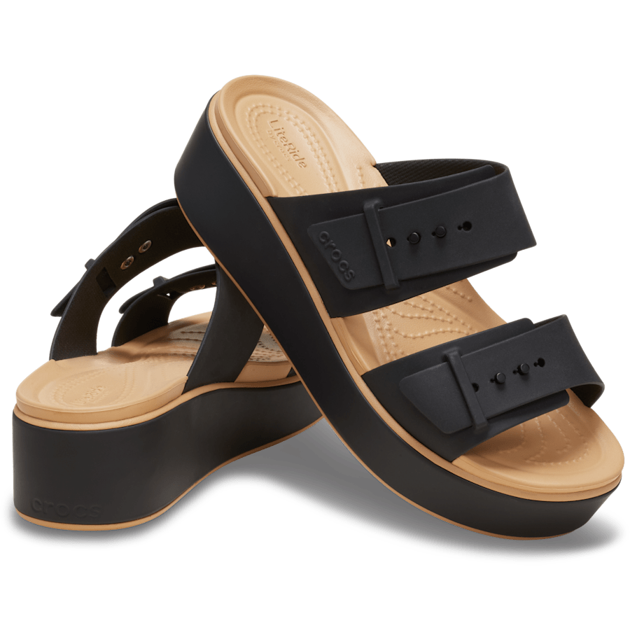 Crocs|Brooklyn Buckle Matte Wrap Low Wedge