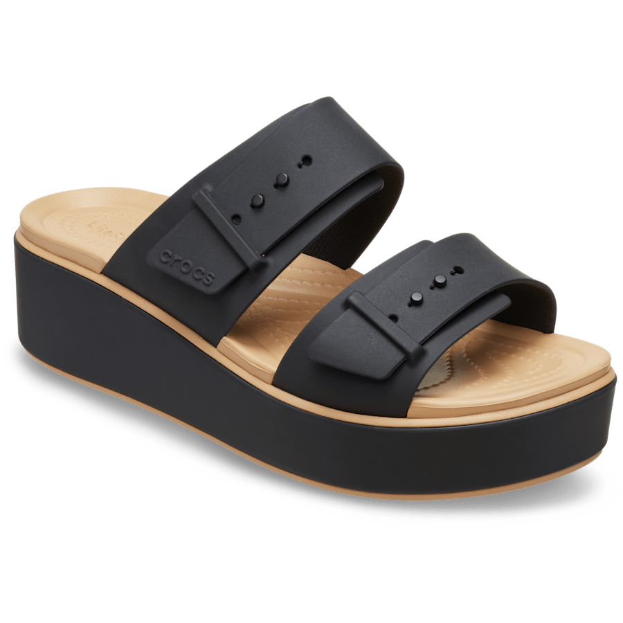 Crocs|Brooklyn Buckle Matte Wrap Low Wedge