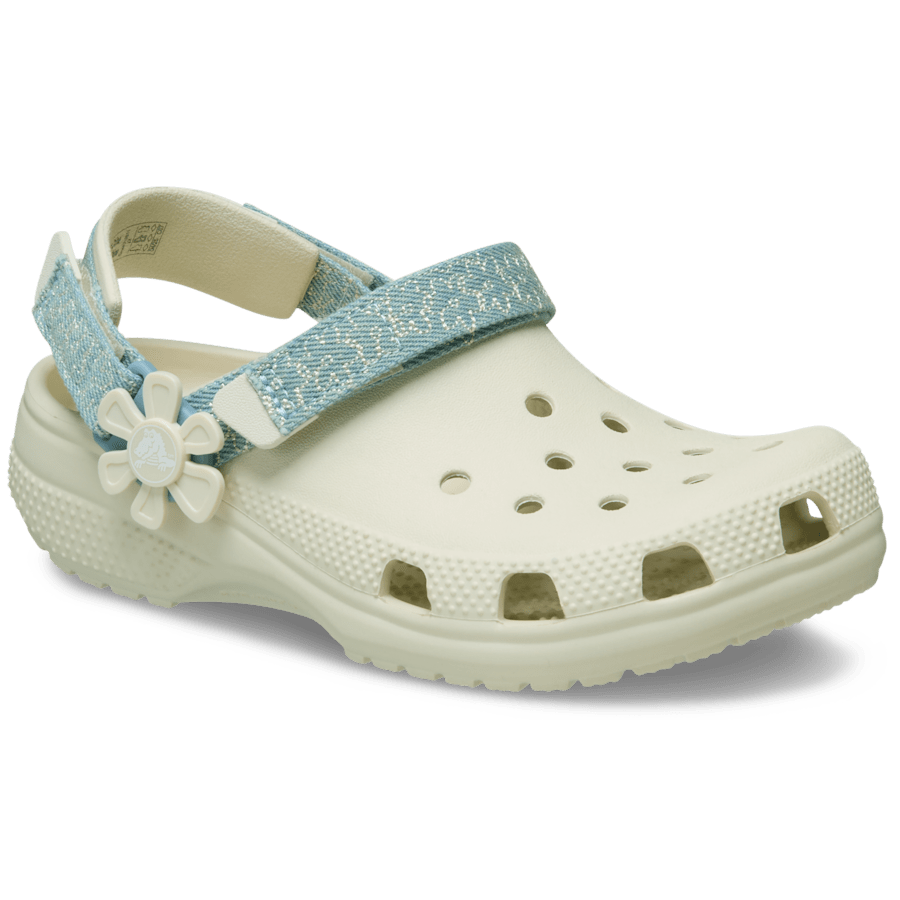 Crocs|Kids’ Classic Denim Flower Adjustable Backstrap Clog