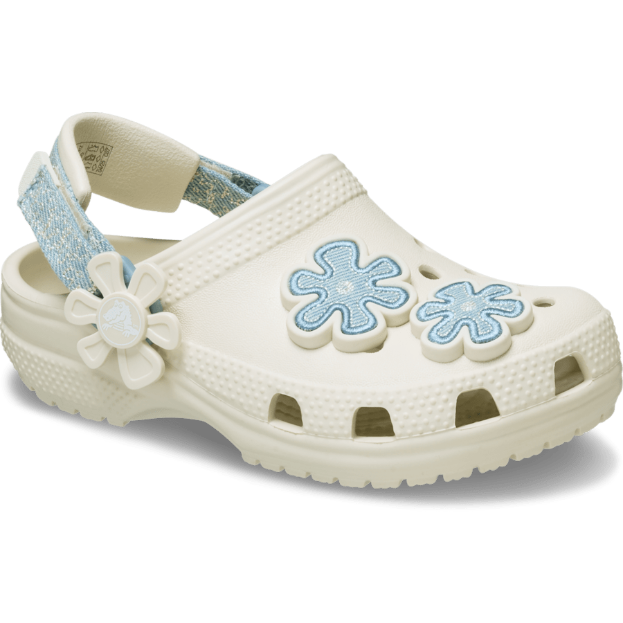Crocs|Toddler Classic Denim Flower Adjustable Backstrap Clog
