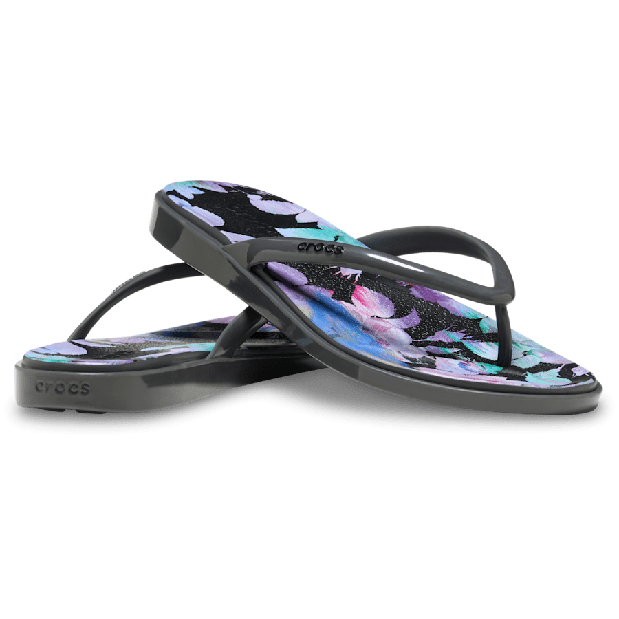 Crocs|Miami Round Toe Dark Floral Flip